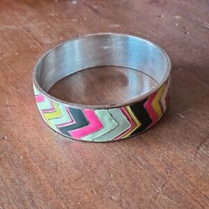 Chevron Patterned Bangle Bracelet